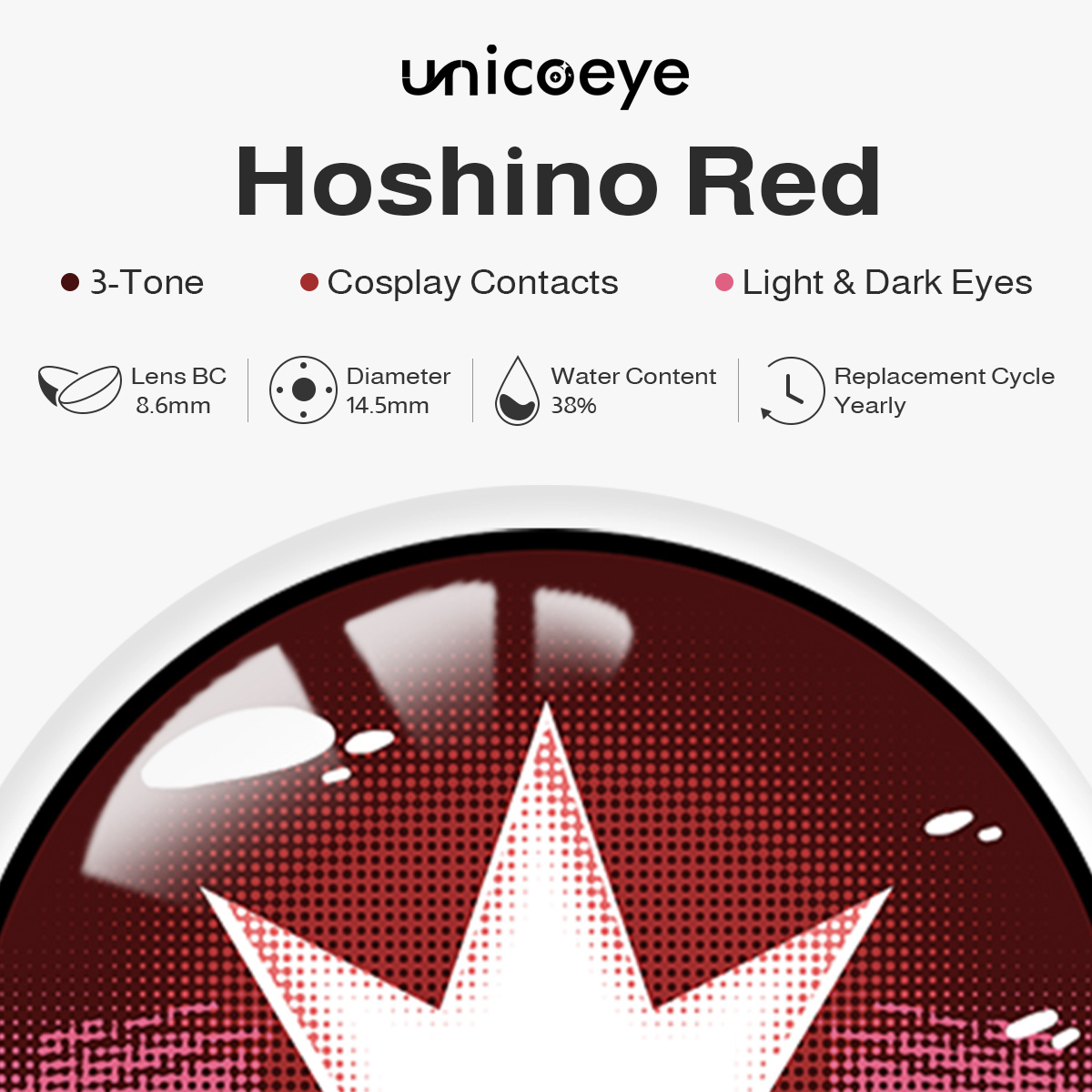 Hoshino Red Costume Yearly Contact Lenses