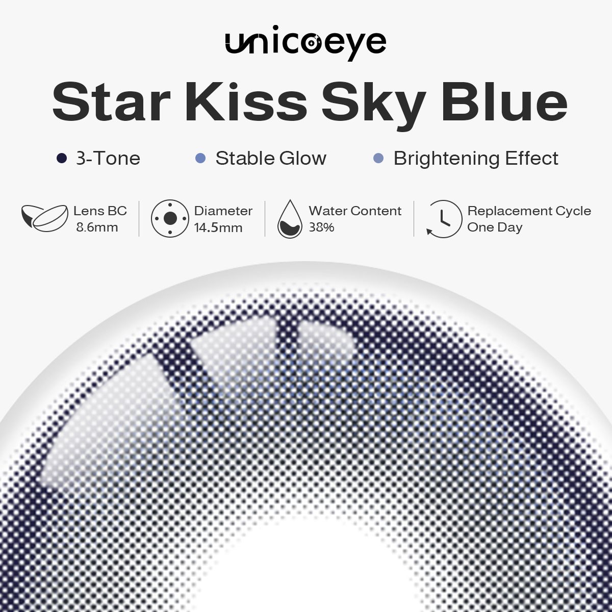 Star Kiss Sky Blue Daily Contact Lenses | 5 Pcs