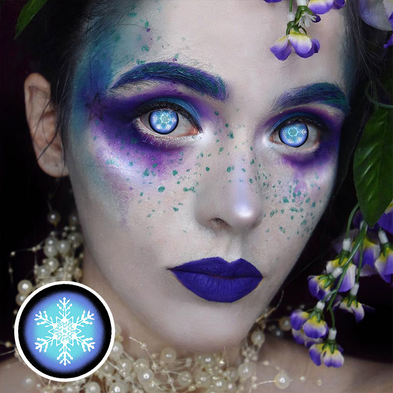 Snowflake Blue Costume Yearly Contact Lenses