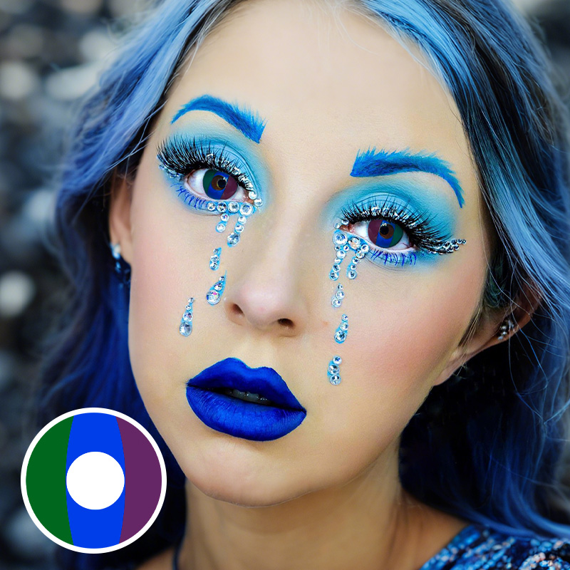 Pride Blue Costume Yearly Contact Lenses