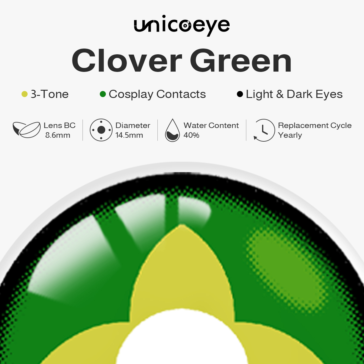 Clover Green Costume Yearly Contact Lenses