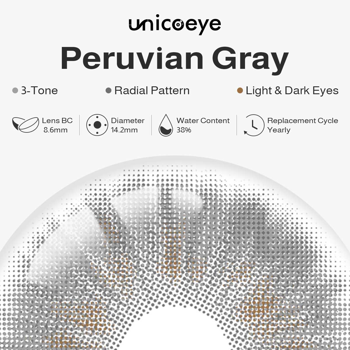 Peruvian Gray Yearly Contact Lenses