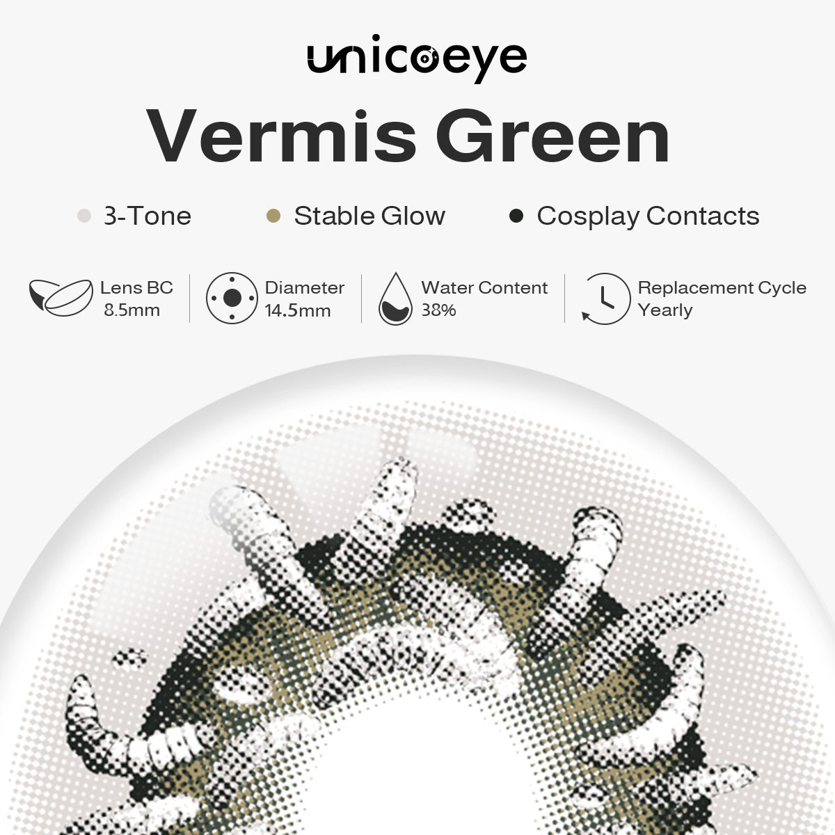 Vermis Green Costume Yearly Contact Lenses | 2 Pcs