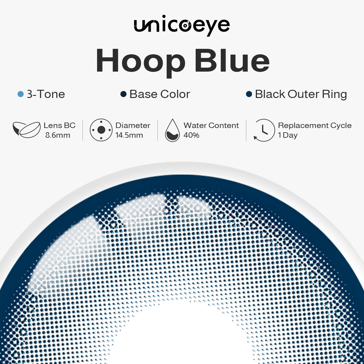 Hoop Blue Prescription Daily Contact Lenses | 2 Pcs