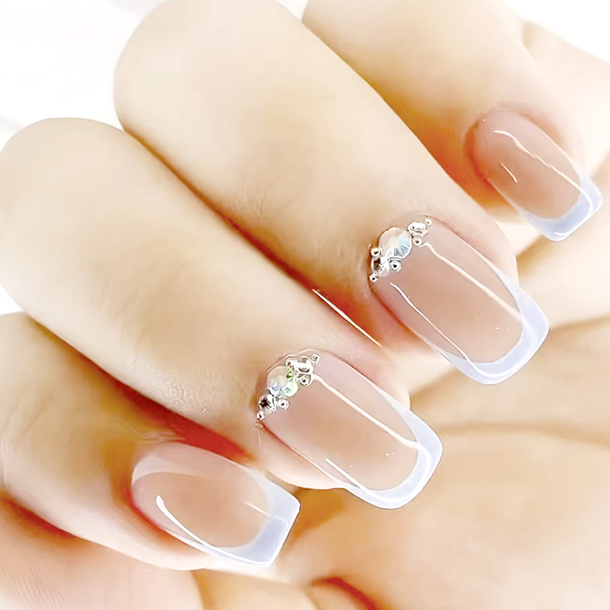 Diamond Frost Pink Nails