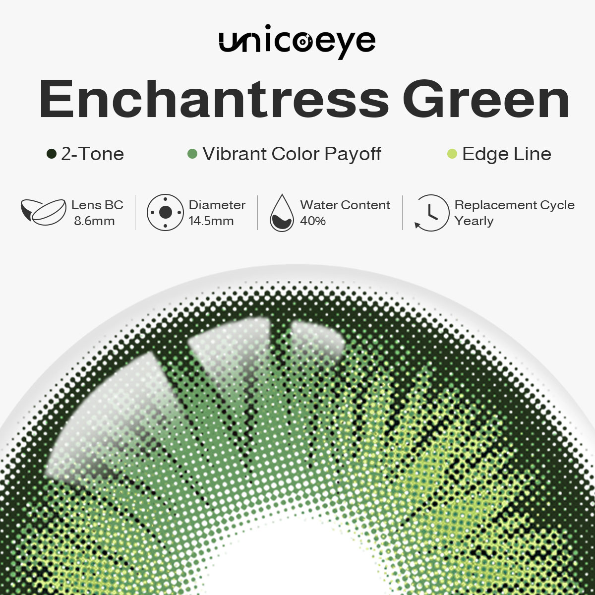 Enchantress Green Yearly Contact Lenses
