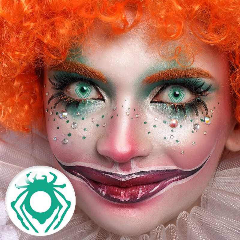 Green Spider Costume Yearly Contact Lenses | 2 Pcs