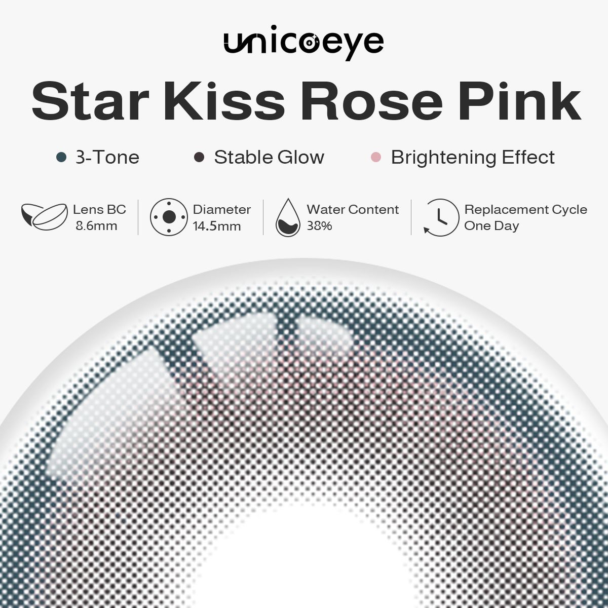Star Kiss Rose Pink Daily Contact Lenses | 5 Pcs
