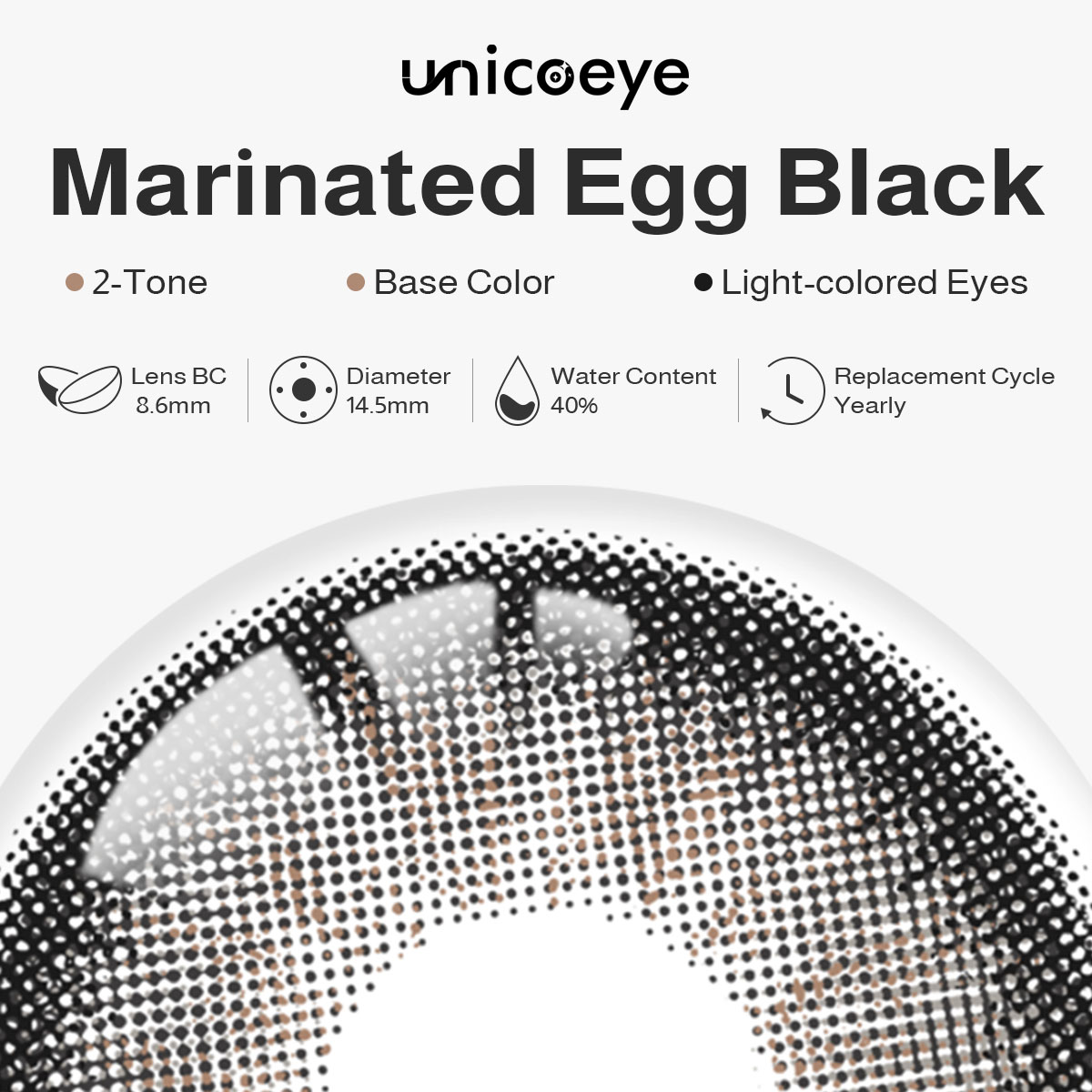 Marinated Egg Black Prescription Yearly Contact Lenses