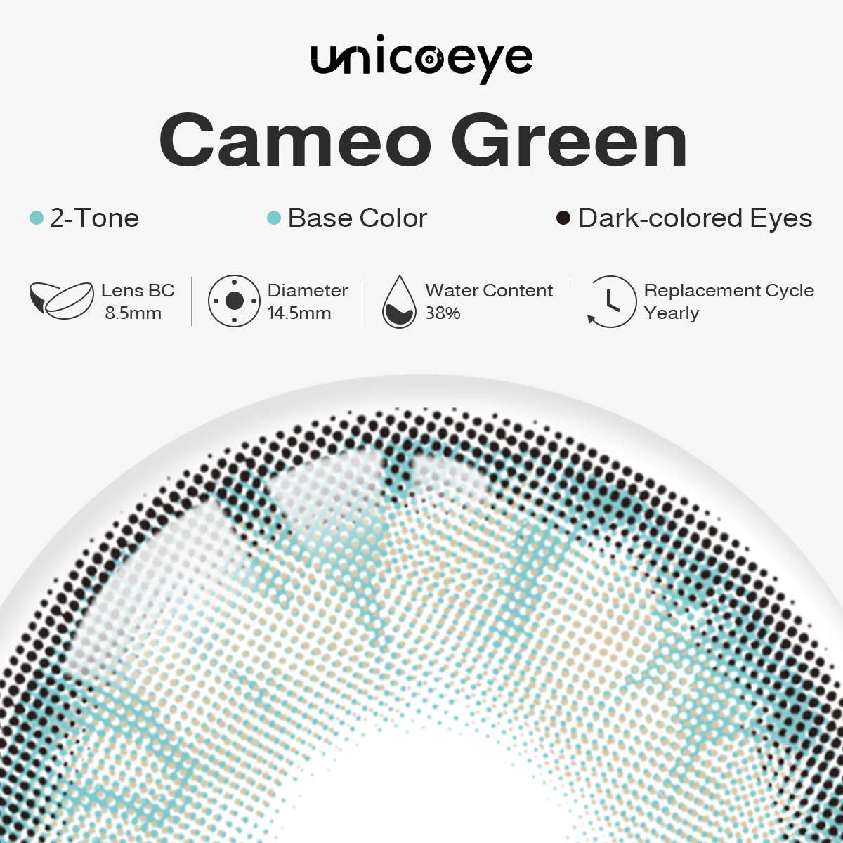 Cameo Green Yearly Contact Lenses