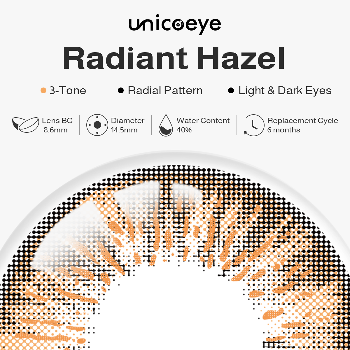 Radiant Hazel 6 Months Contact Lenses | 2 Pcs
