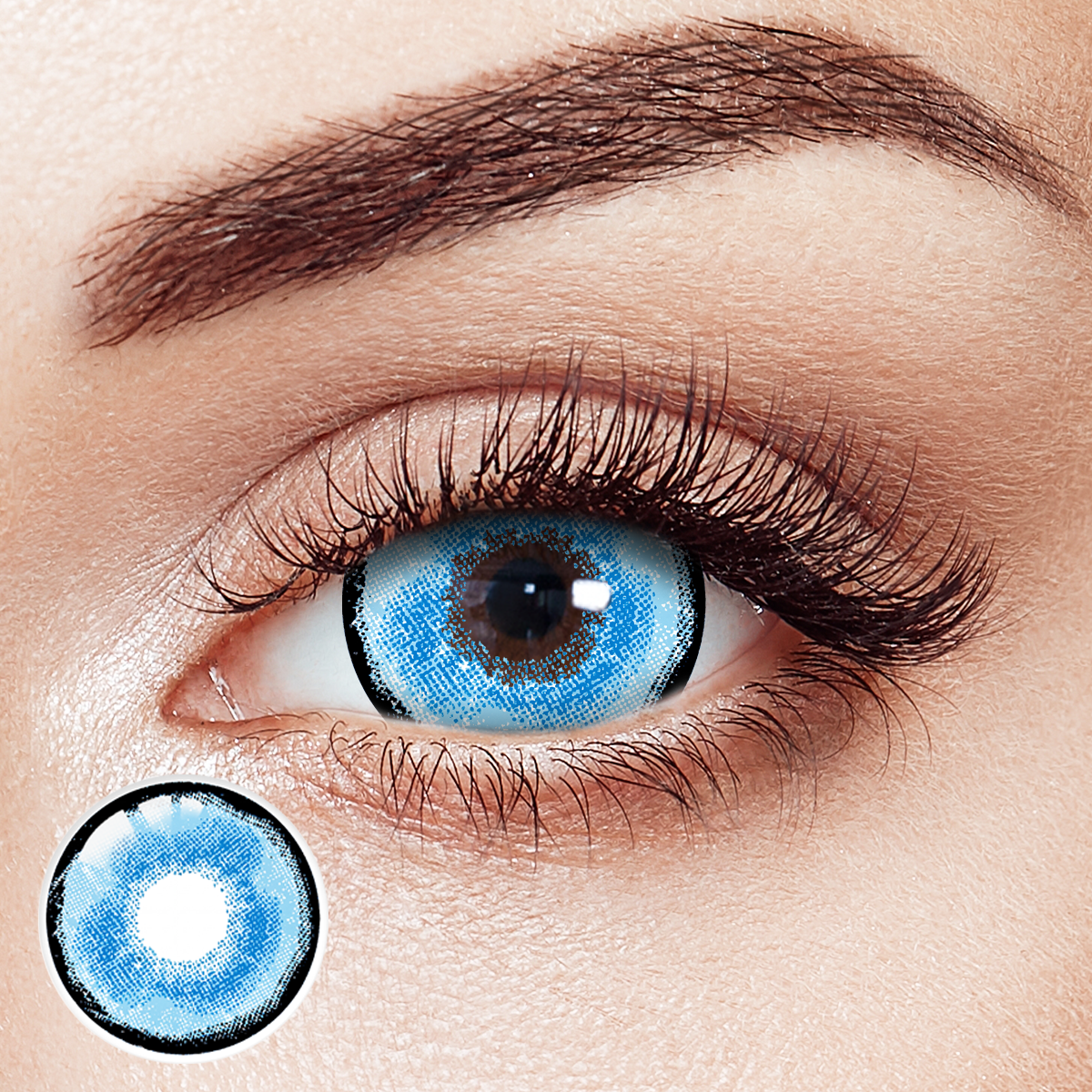 Crystal Pool Blue Sclera 17mm Costume 6 Month Contact Lenses | 2 Pcs