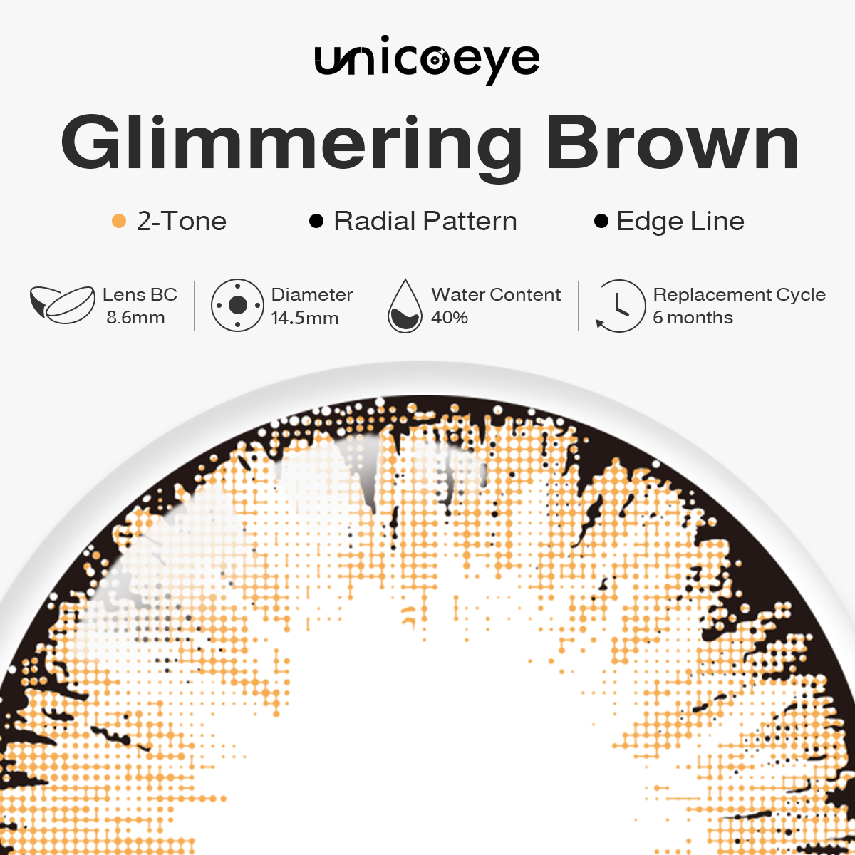 Glimmering Brown 6 Months Contact Lenses | 2 Pcs