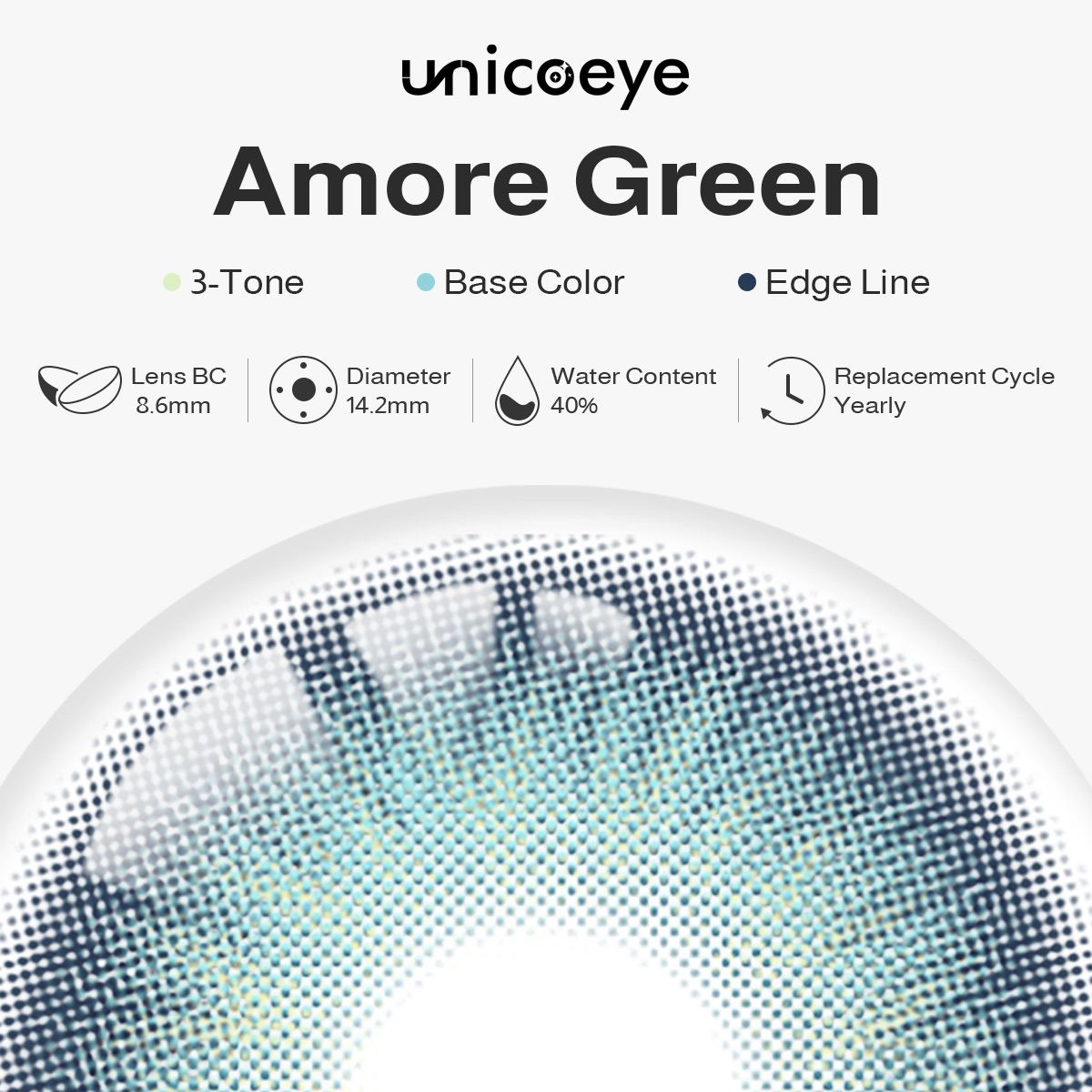 Amore Green Yearly Contact Lenses
