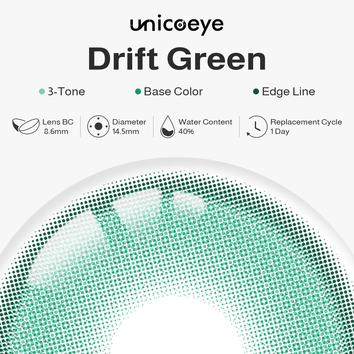 Drift Green Prescription Daily Contact Lenses | 2 Pcs