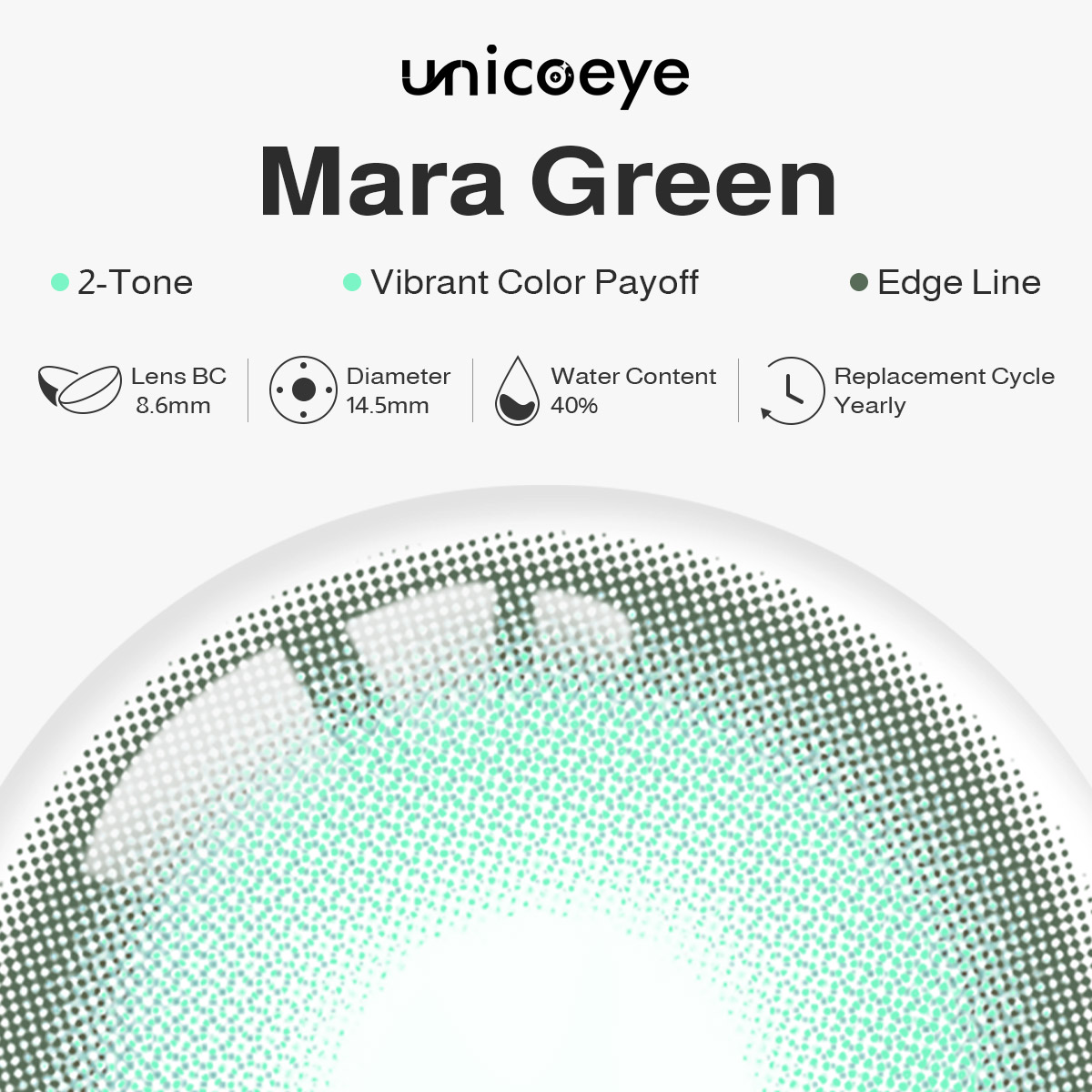 Mara Green Yearly Contact Lenses | 2 Pcs