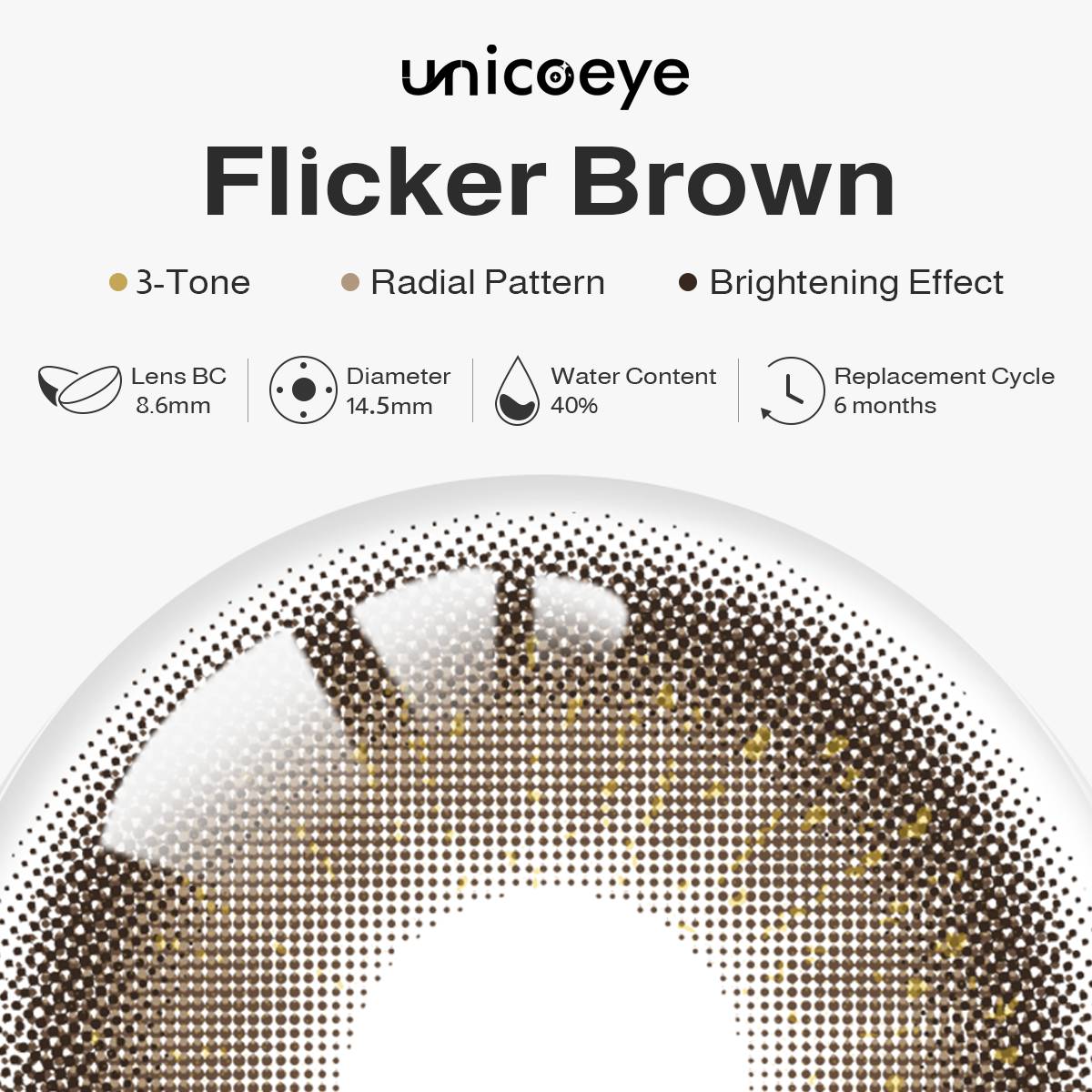 Flicker Brown 6 Months Contact Lenses | 2 Pcs