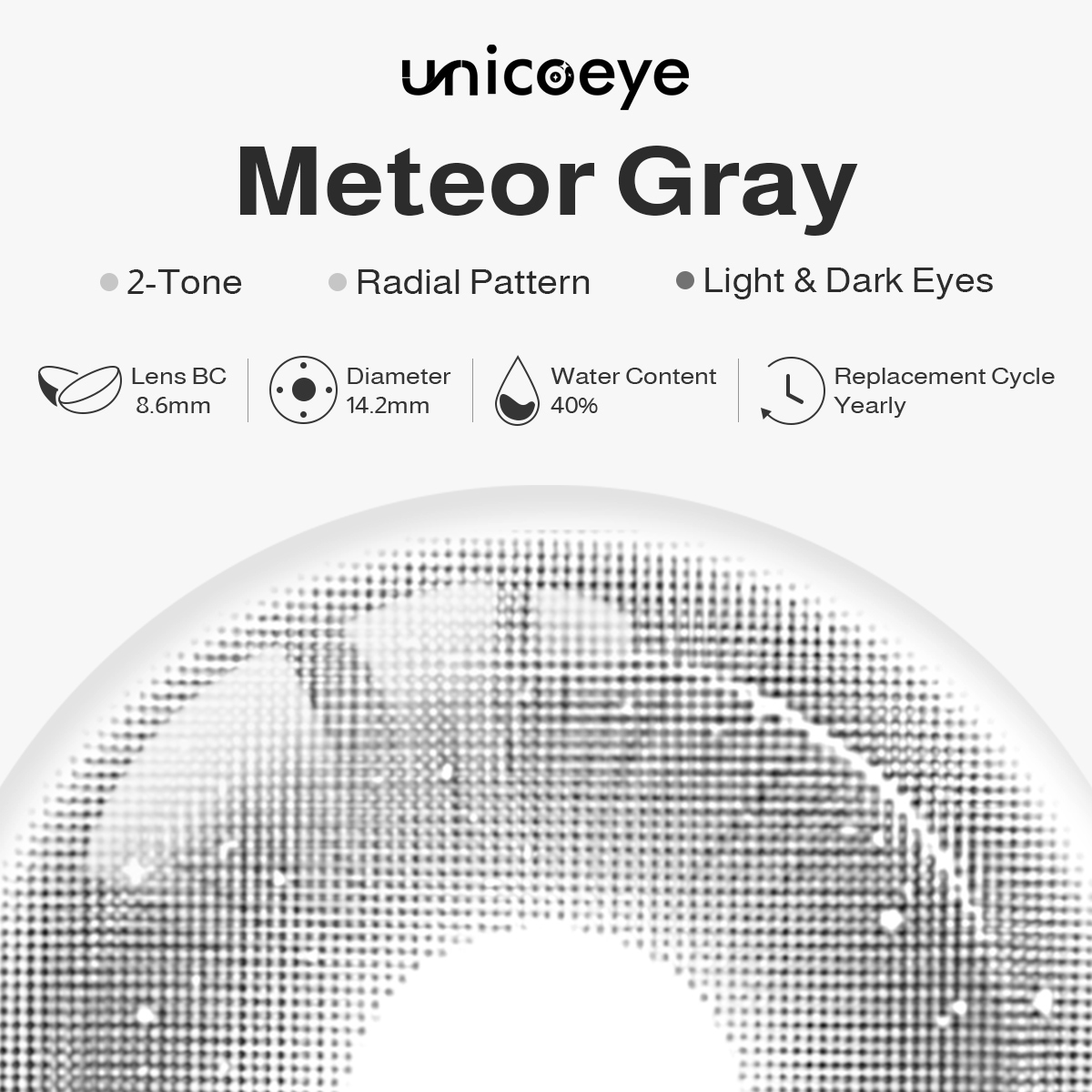 Meteor Gray Yearly Contact Lenses