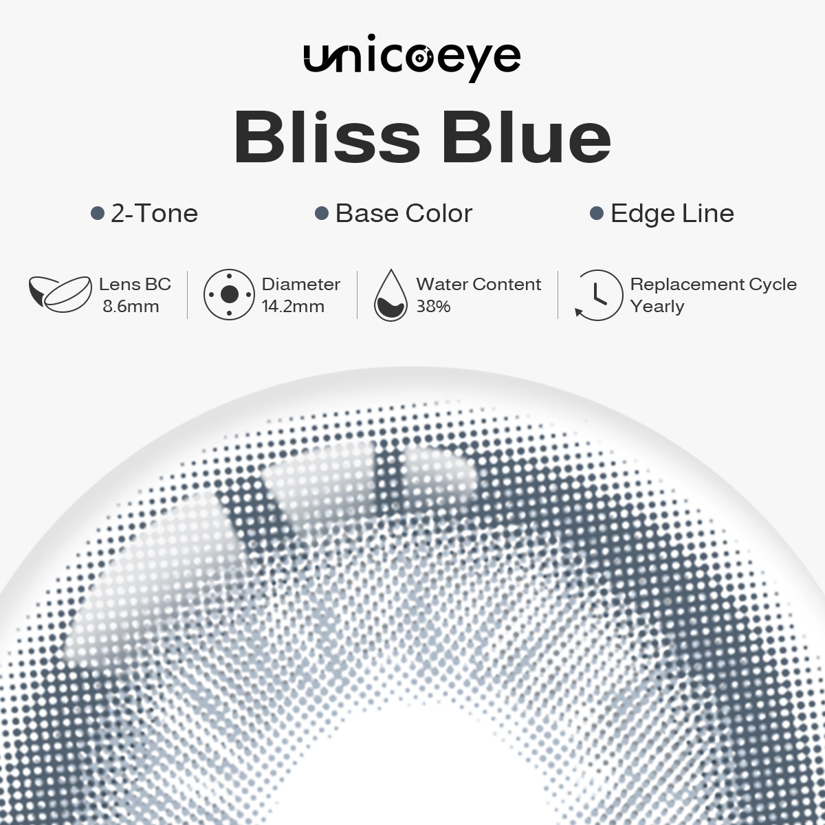 Bliss Blue Yearly Contact Lenses