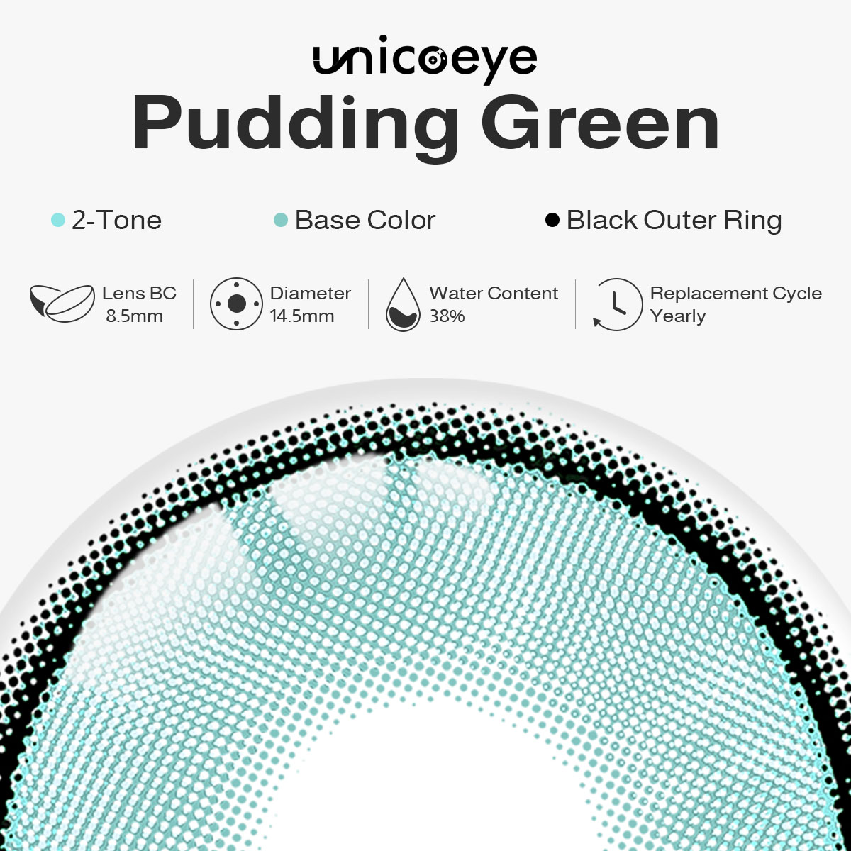 Pudding Green Yearly Contact Lenses