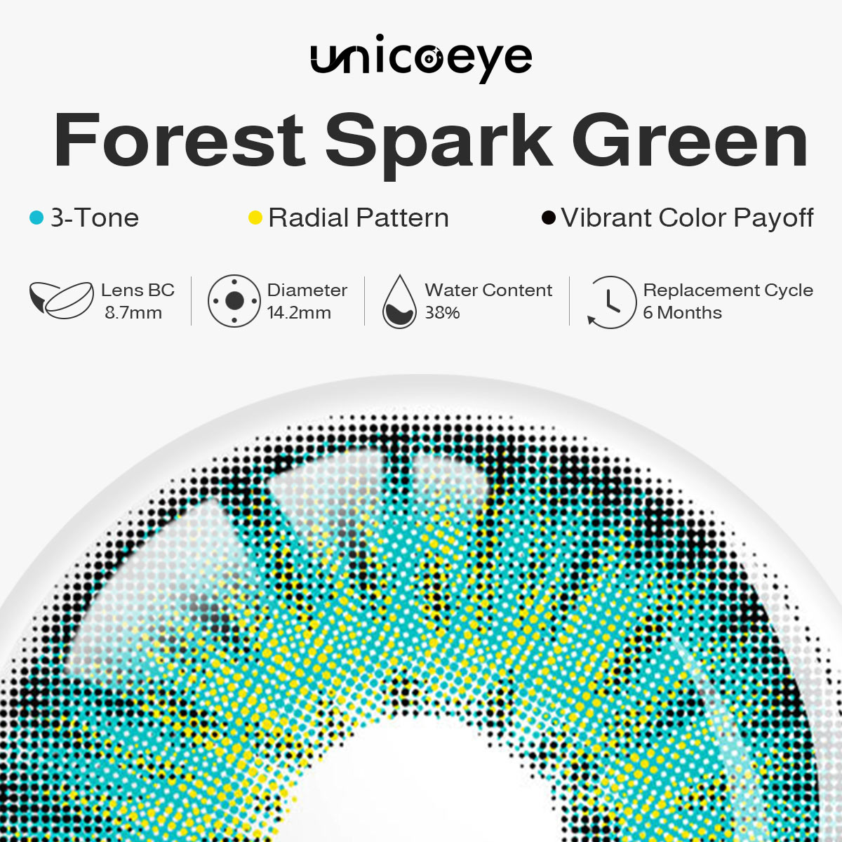 Forest Spark Green 6 Months Contact Lenses