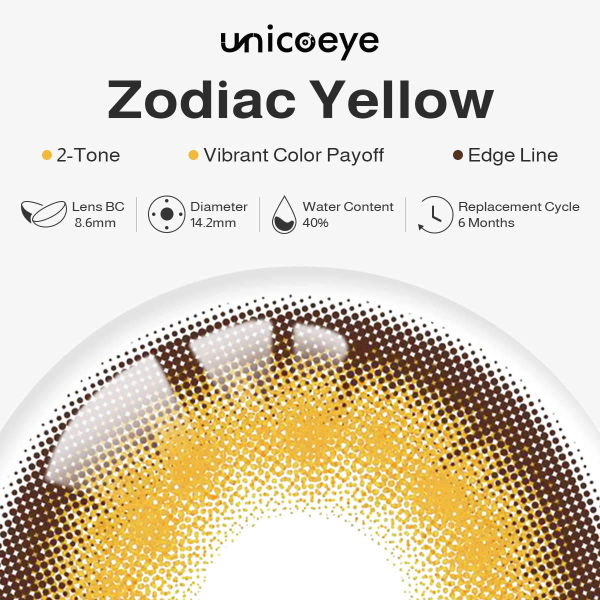 Zodiac Yellow Prescription 6 Months Contact Lenses | 2pcs