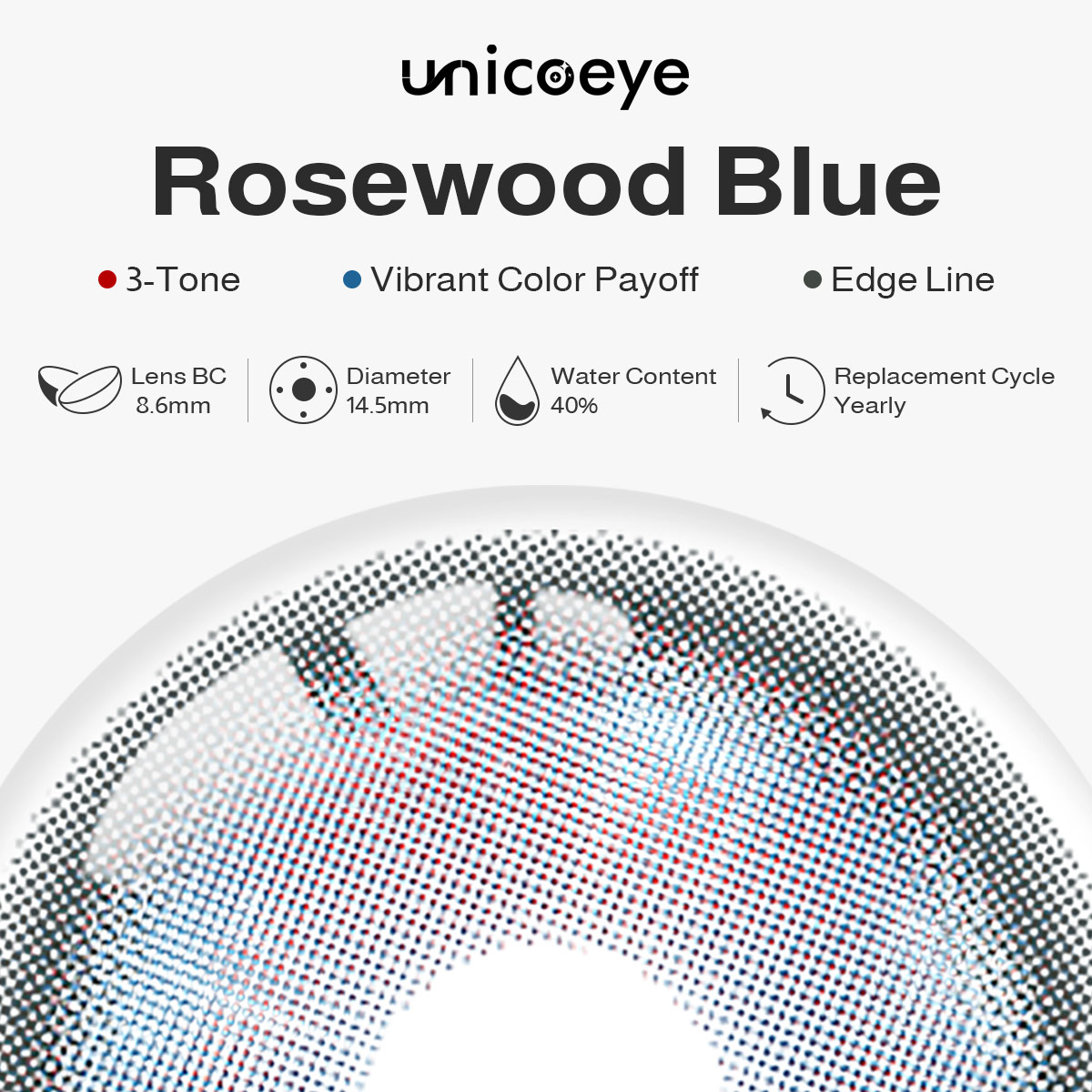 Rosewood Blue Prescription Yearly Contact Lenses