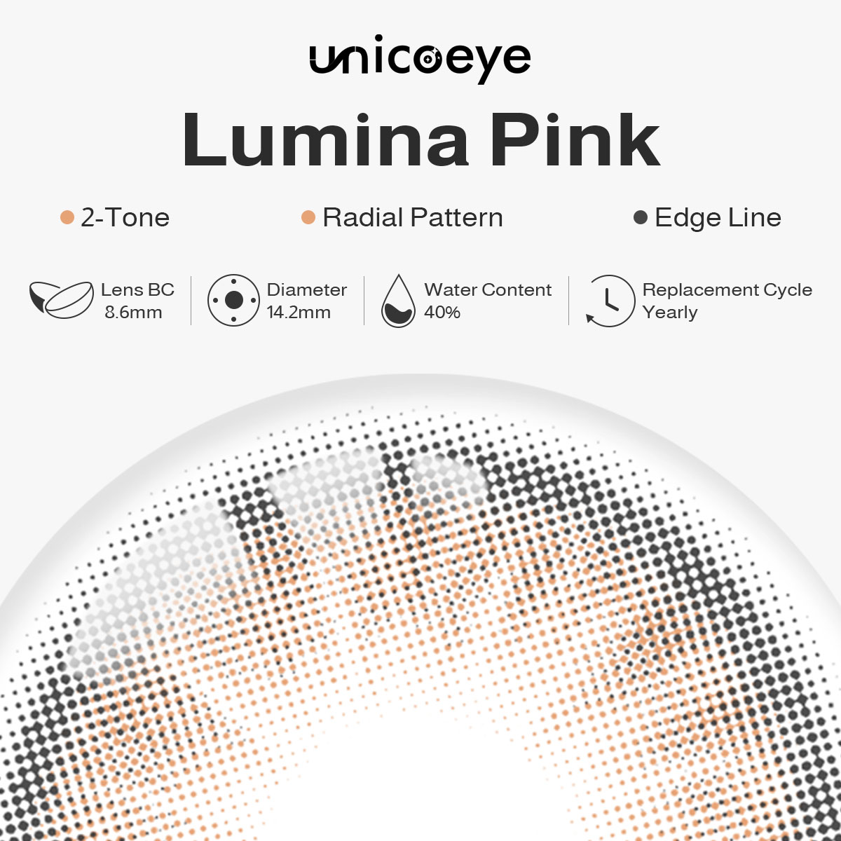 Lumina Pink Prescription Yearly Contact Lenses
