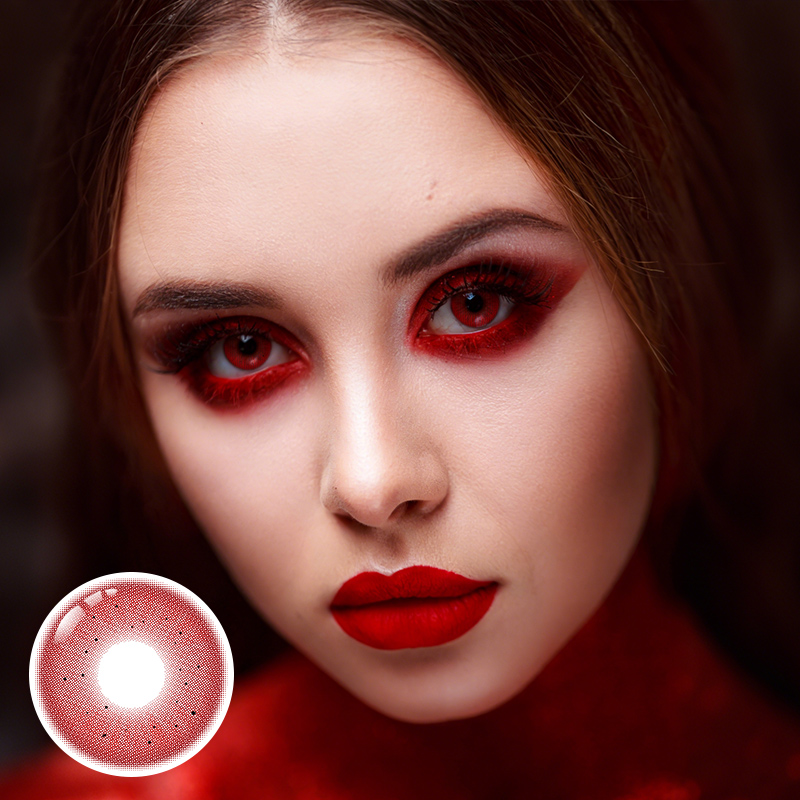 Dottie Red Prescription 6 Months Contact Lenses | 2 Pcs