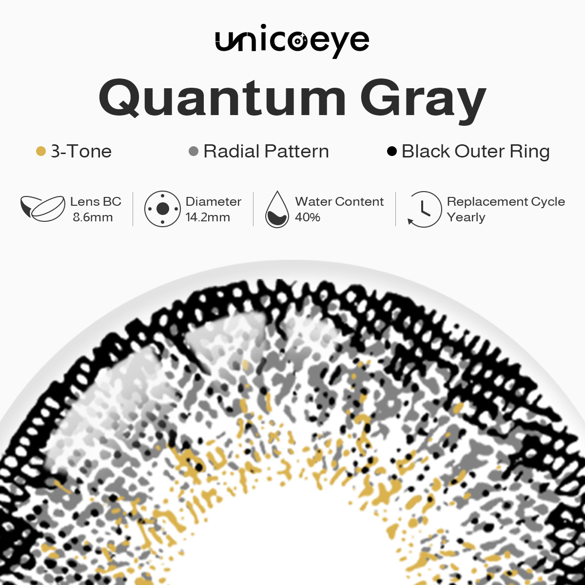 Quantum Gray Yearly Contact Lenses