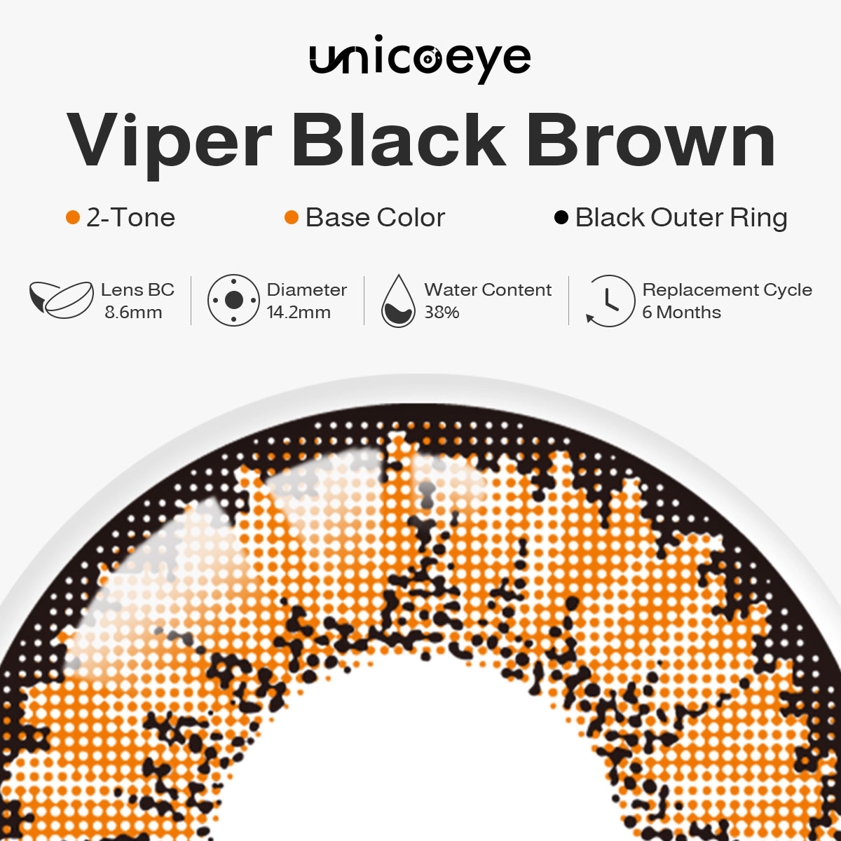 Viper Black Brown 6 Months Contact Lenses | 2 Pcs