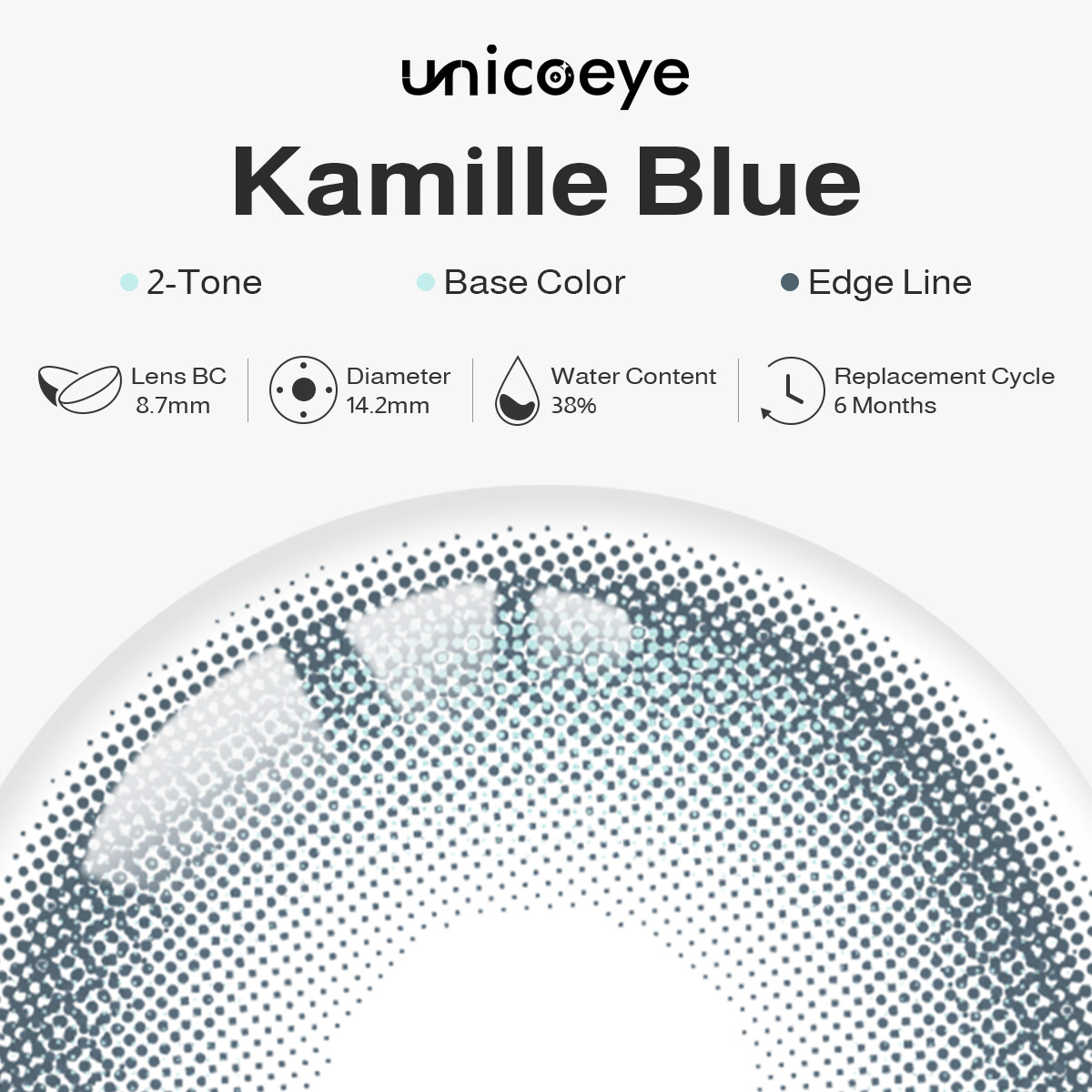 [Pre-Sale] Kamille Blue 6 Months Contact Lenses | 2 Pcs