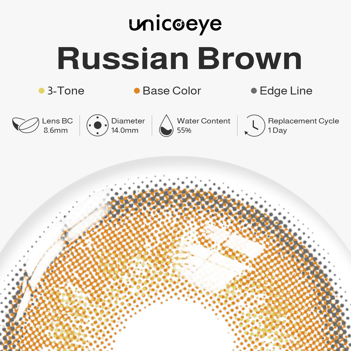 Russian Brown Daily Contact Lenses | 10 Pcs