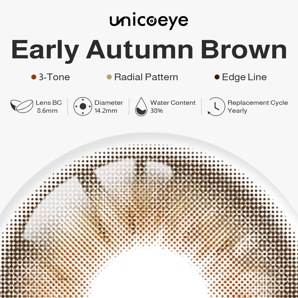 Early Autumn Brown Yearly Contact Lenses | 2 Pcs
