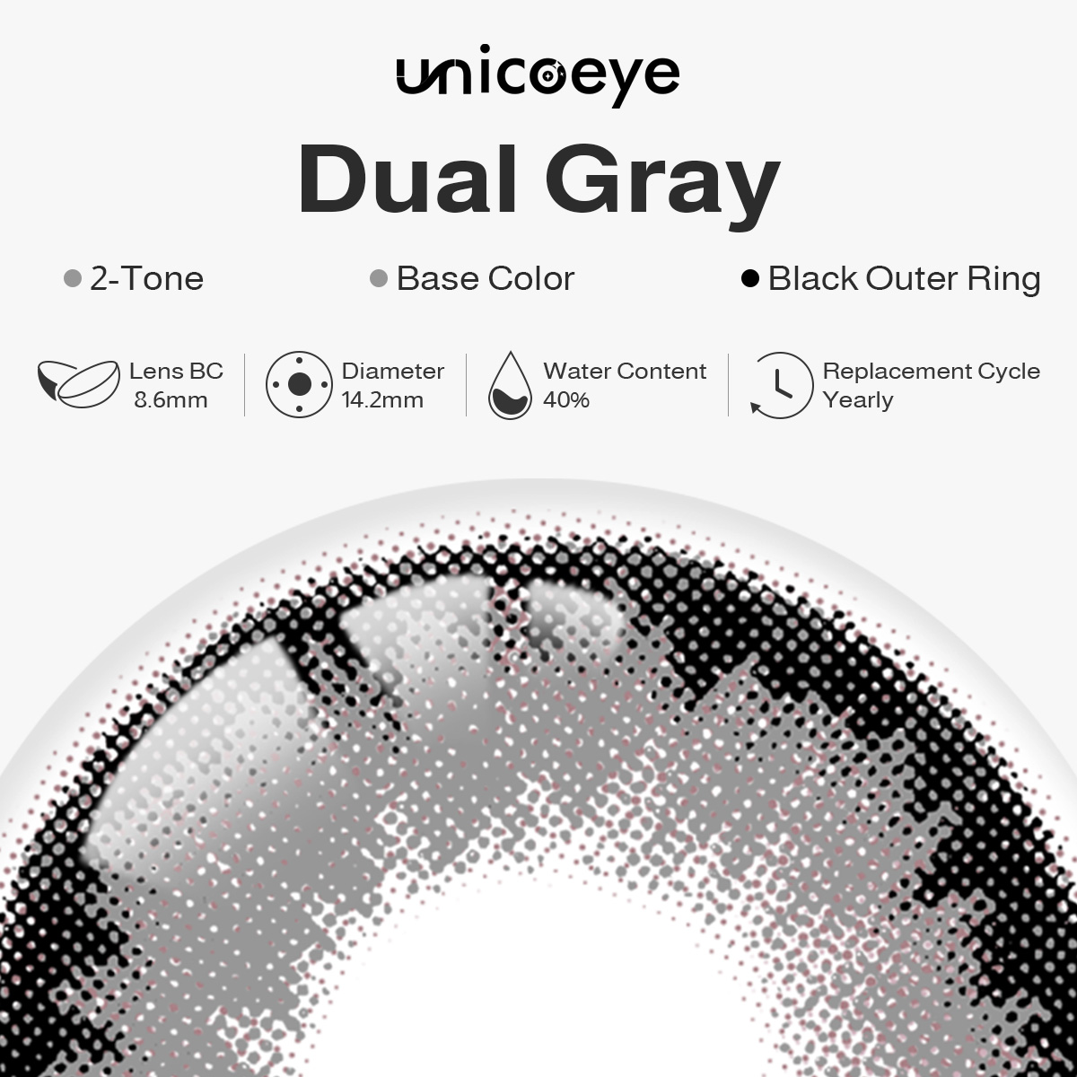 Dual Gray Yearly Contact Lenses