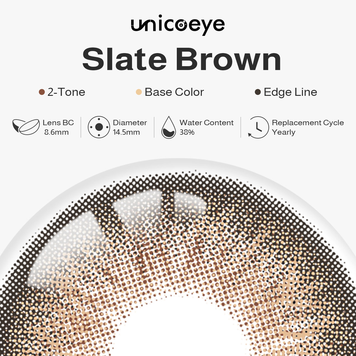 Slate Brown Yearly Contact Lenses