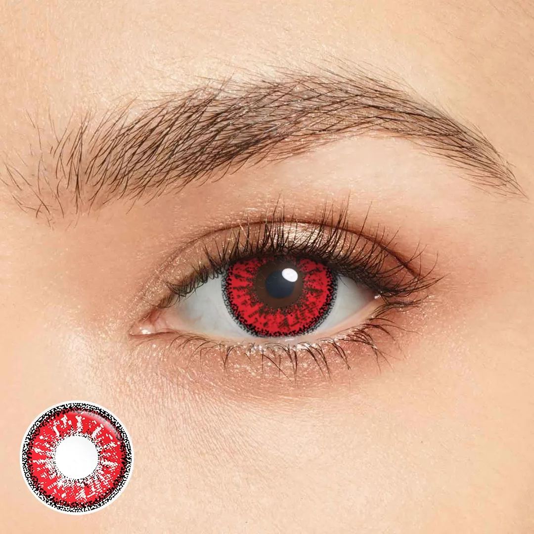 Colourfuleye Trauma Red & White Cosplay Contacts