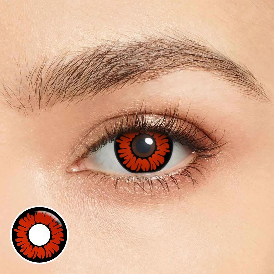 Eotd Floral Red Halloween Yearly Contact Lenses