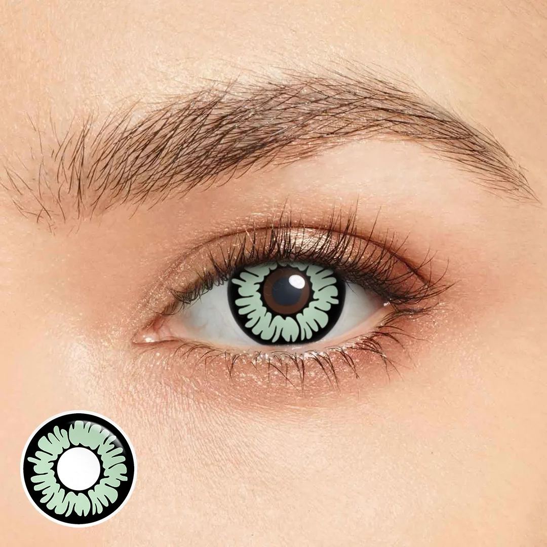 Eotd Floral Green Halloween Yearly Contact Lenses
