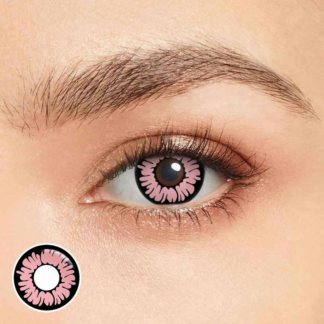 Eotd Floral Pink Halloween Yearly Contact Lenses