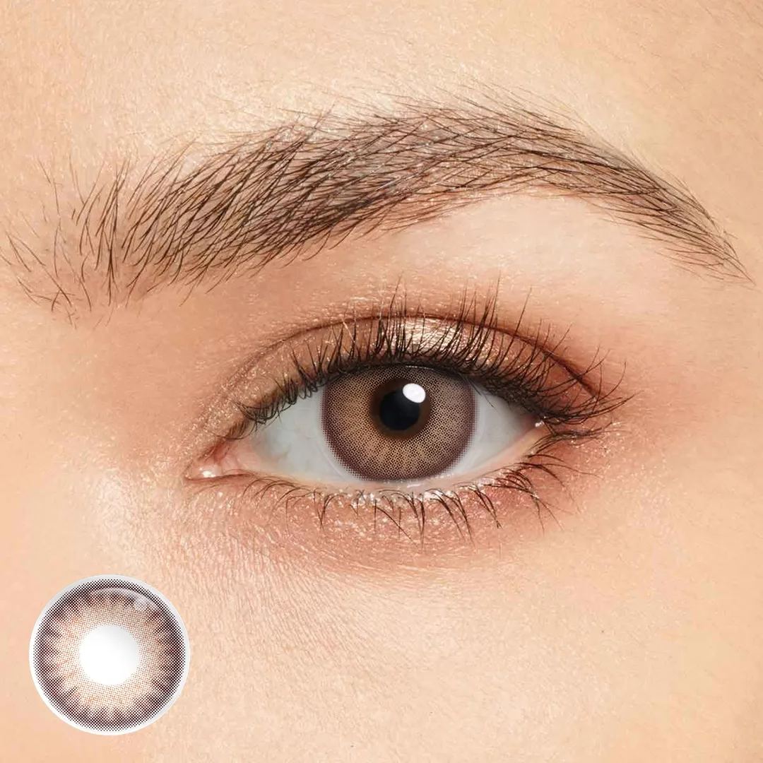 Jade Luna Grey Colored Contacts - Pink Lens