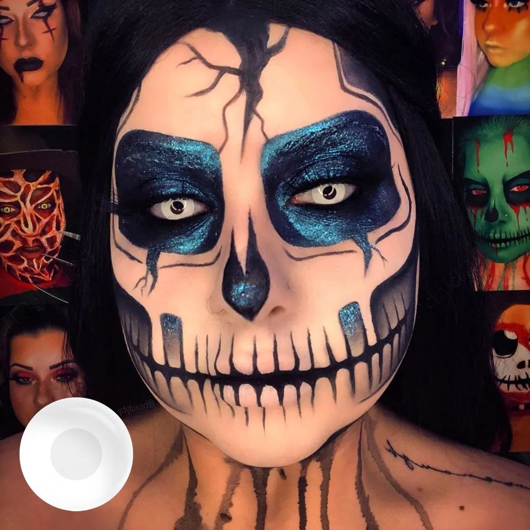 Pure White Costume Prescription Yearly Contact Lenses