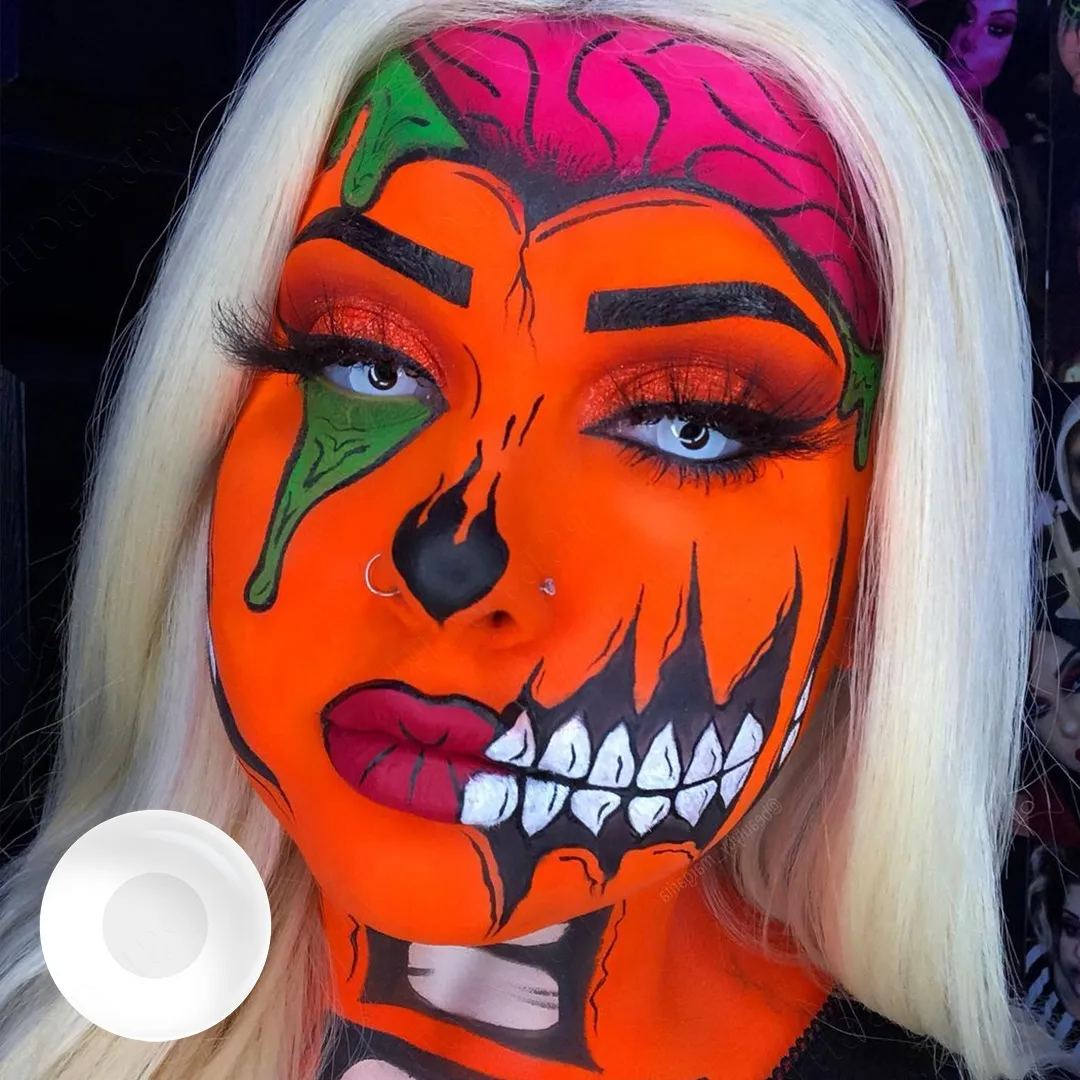 Pure White Costume Prescription Yearly Contact Lenses