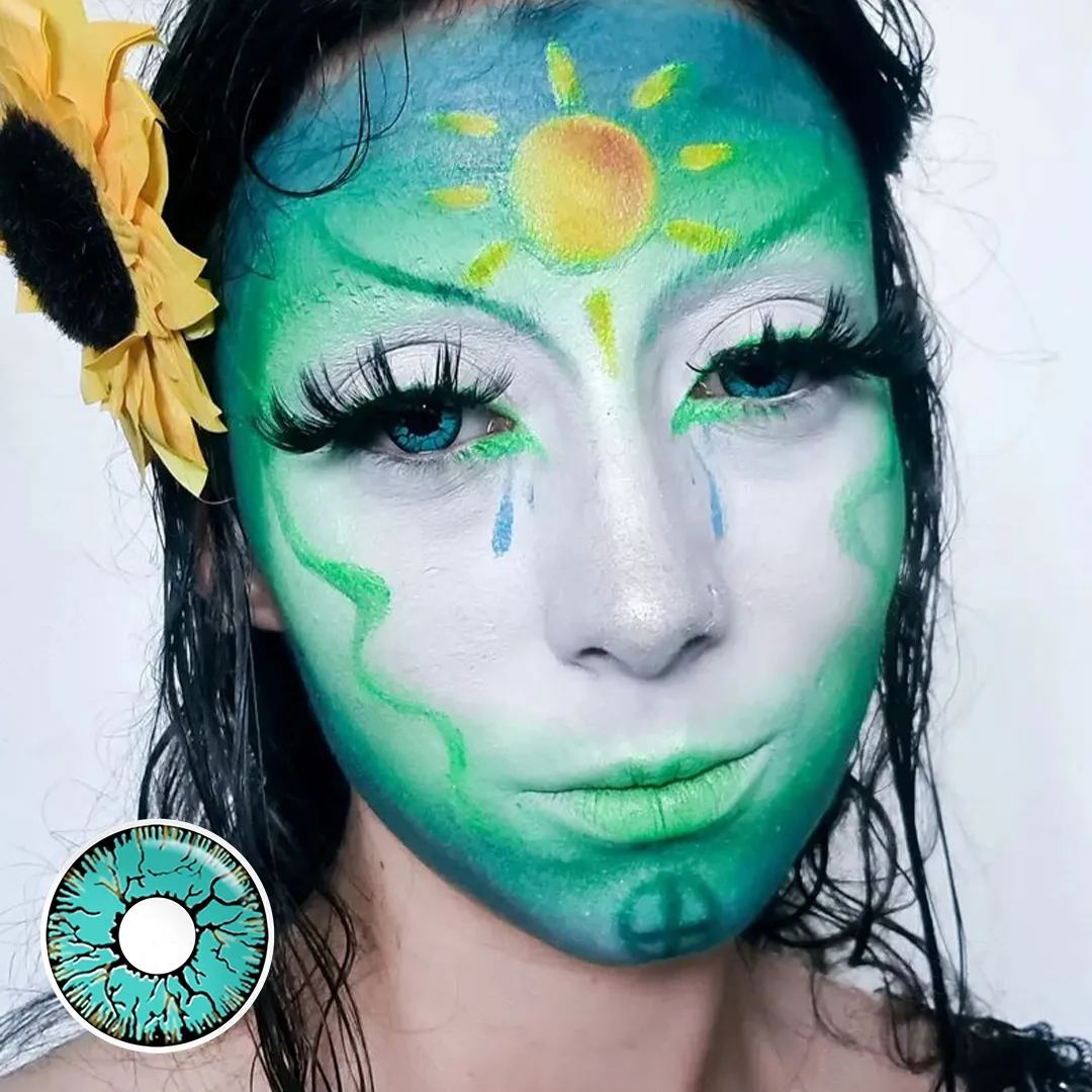 Crack Green Costume Yearly Contact Lenses