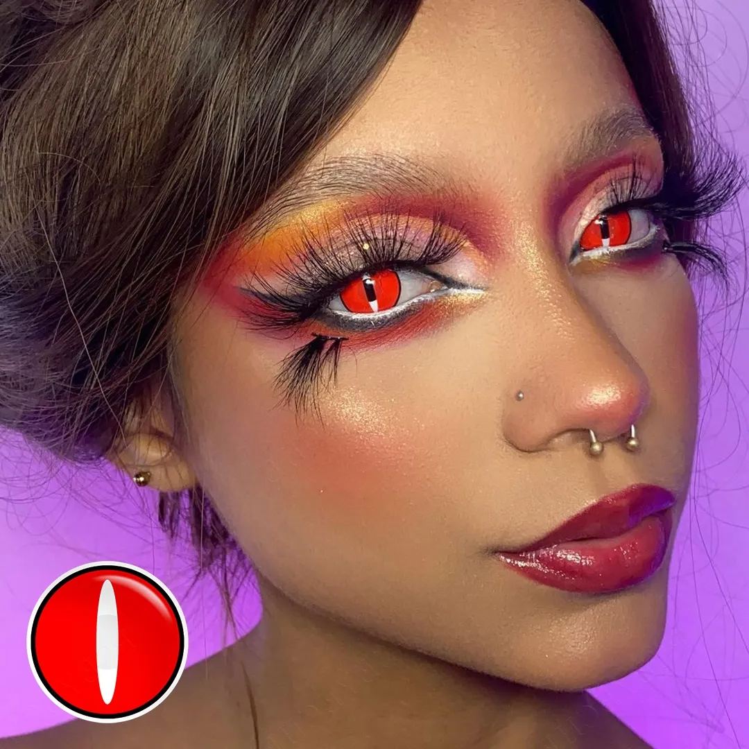 Hellfire Vision Red Costume Yearly Contact Lenses