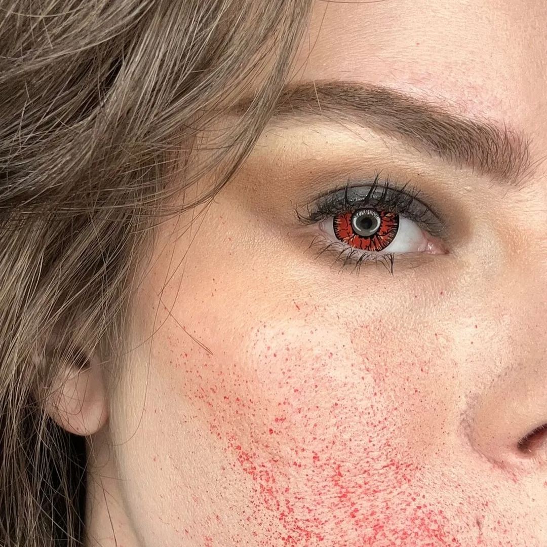 Crack Red Costume Contact Lenses