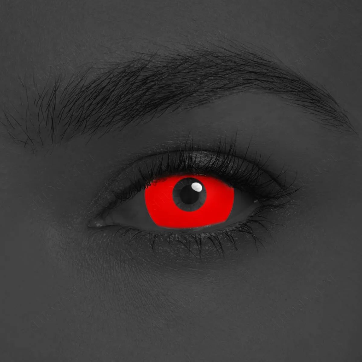 Solid Red Sclera 17mm Costume Yearly Contact Lenses