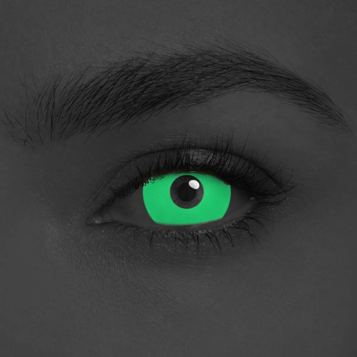 Solid Green Sclera 17mm Costume Yearly Contact Lenses