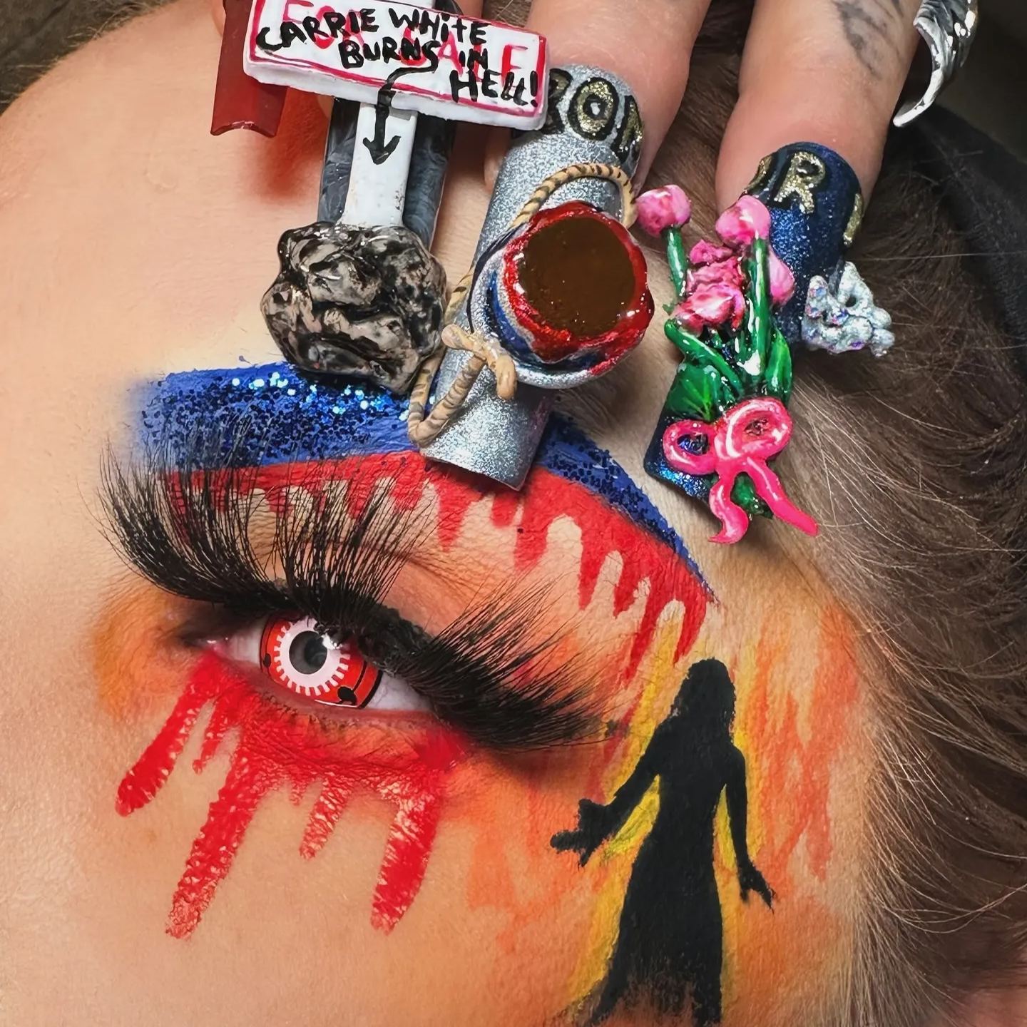 Abyssal Glare Red Costume Yearly Contact Lenses