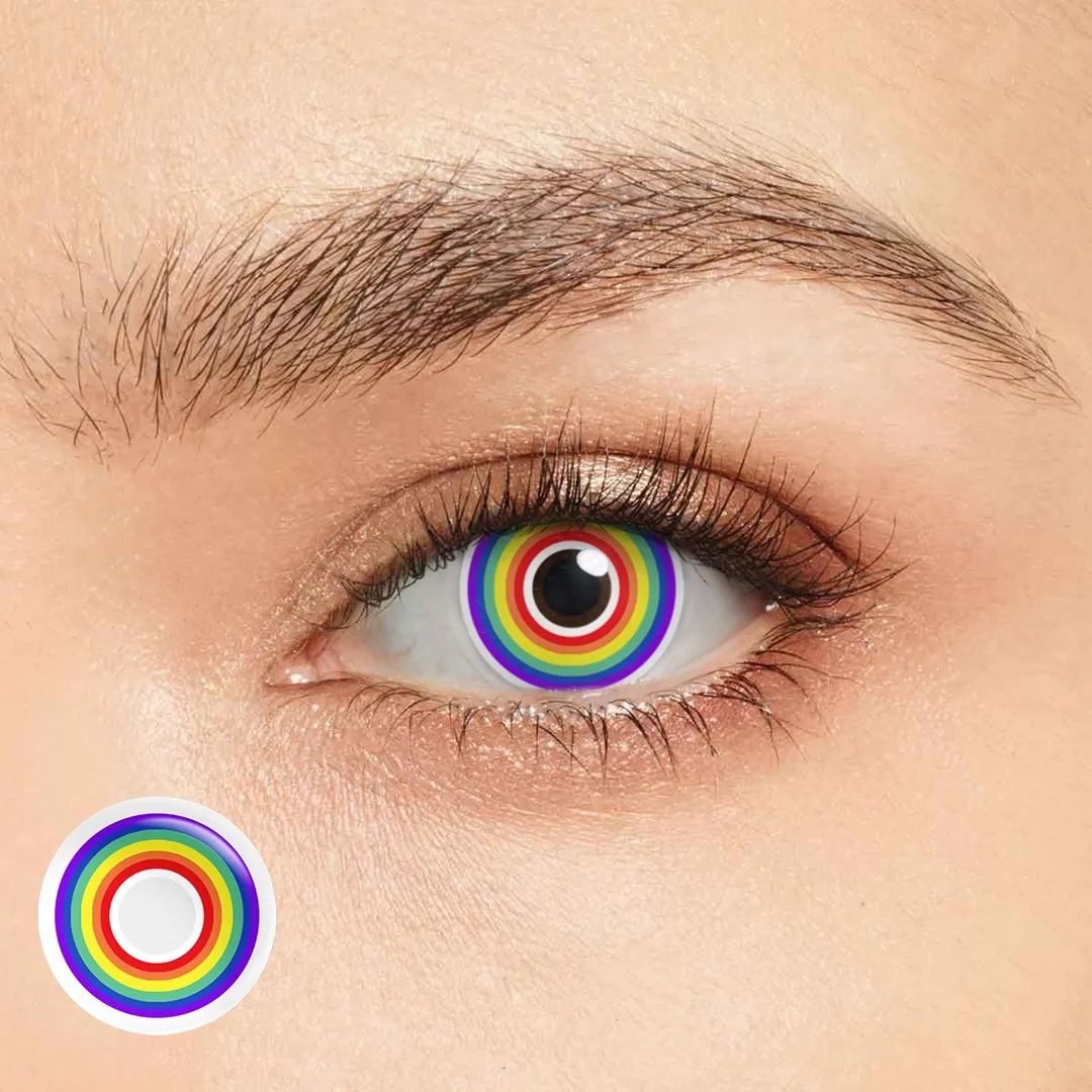 Multiple Rainbow Costume Contact Lenses